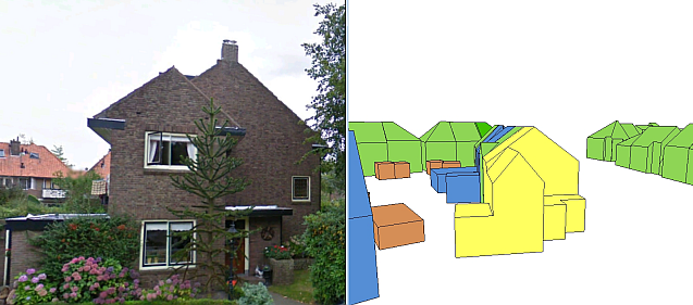 Echt gebouw en 3D Reconstructies