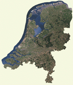 Satellietbeeld van Nederland